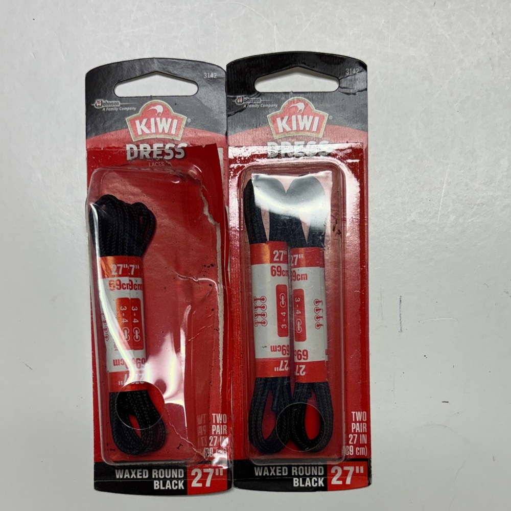 KIWI 27 inch black waxed round shoe laces